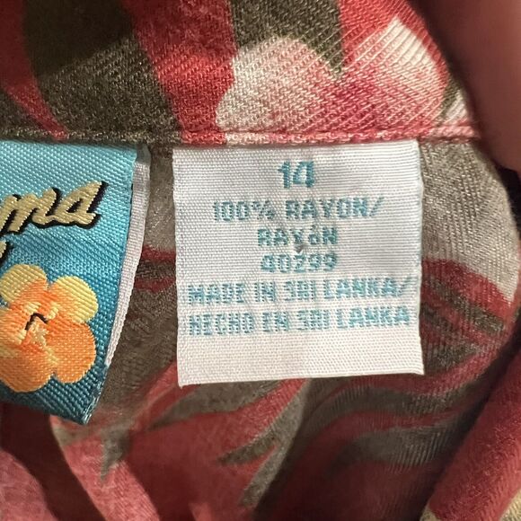 Bahama Beach Size 14 Shirt Dress Red Floral Print Button Up Sleeveless Women’s - Picture 3 of 12